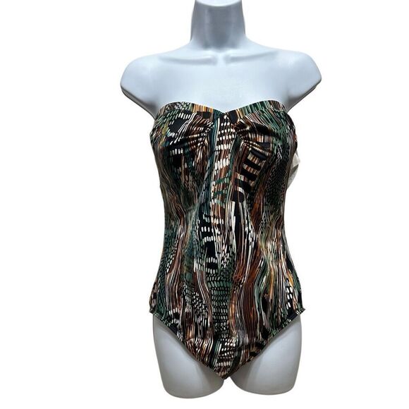 Life Brown, Black, Tan One Piece Swimsuit Size - Picture 1 of 7